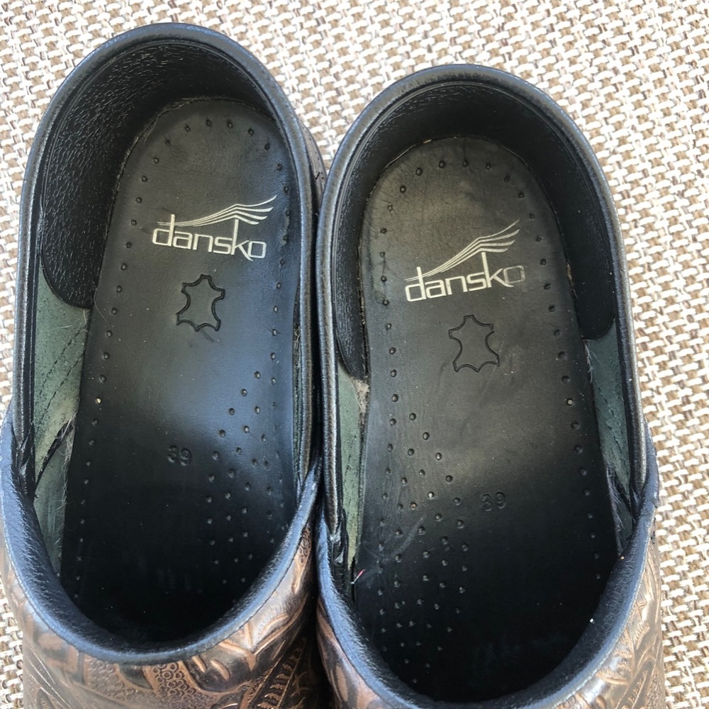Dansko Brown Patterned Clogs - Picture 3 of 9